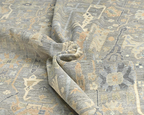 14x20 Zeigler Gray Afghan Hand Knotted Wool Area Rug